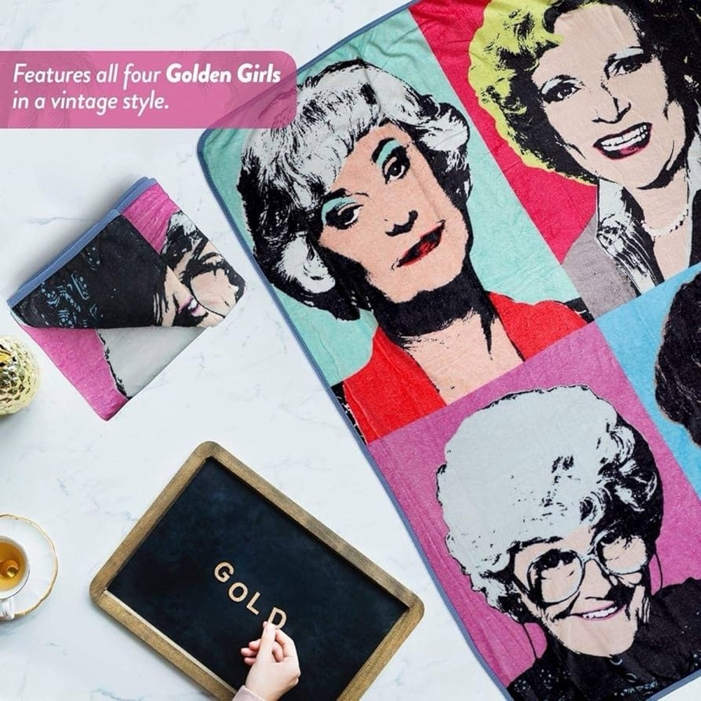 Golden Girls Themed Warhol Fleece Blanket Comforter 45"x60" Stadium Blanket - Picture 2 of 9